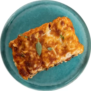 Marmita de canelones de cogumelos, vegetariano