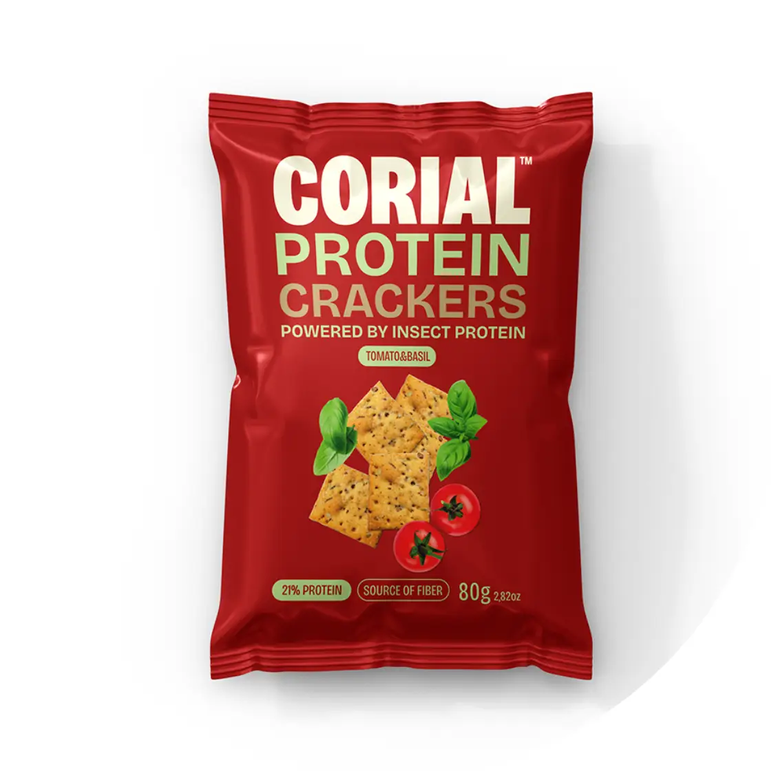 Crackers com Tomate e Manjericão